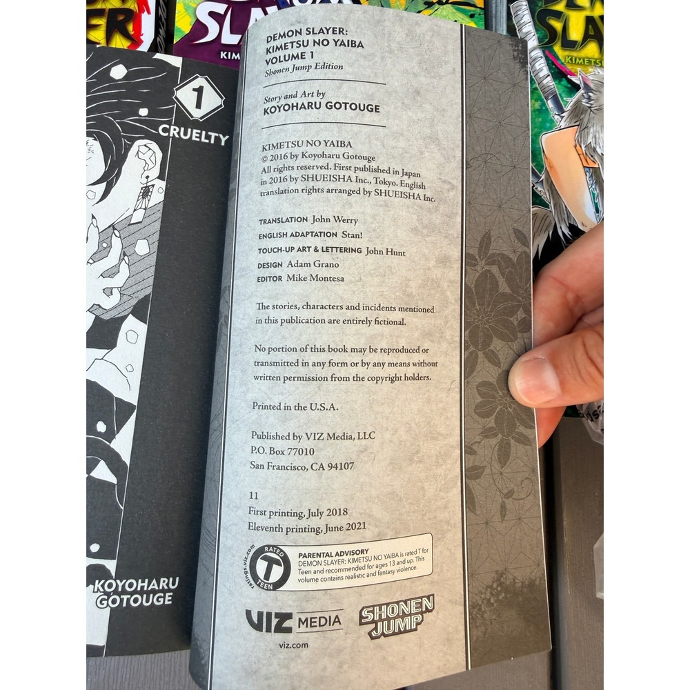 Demon Slayer Kimetsu no Yaiba Manga Vol 1 2 3 4 5 7 VIZ Media Shonen Jump Lot - Picture 3 of 4
